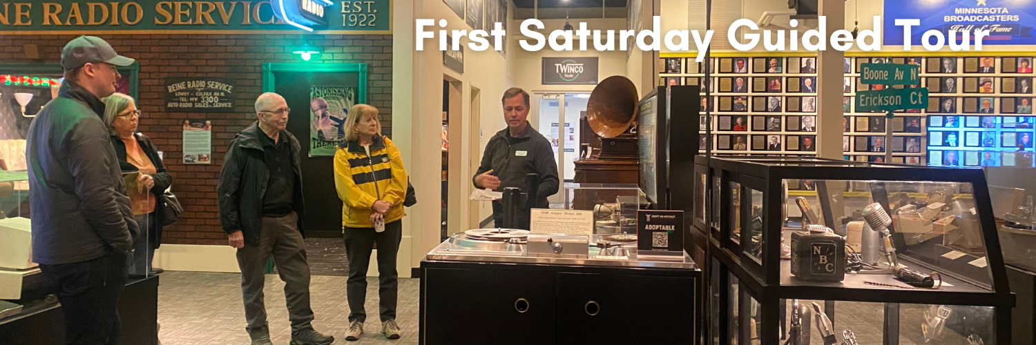 Volunteer docent giving tour at the Pavek Museum